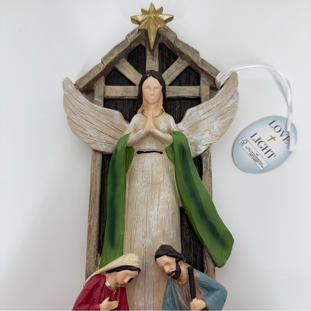 Love & Light Angel Nativity Scene Painted Resin New Nwt Religious Christmas - Picture 2 of 9